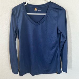 Women’s Small Carhartt B Neck Long Sleeve Shirt Blue